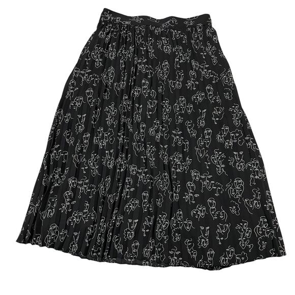 a new day X Vital Voices Face Print Pleated Skirt - Black - XS - Picture 1 of 9